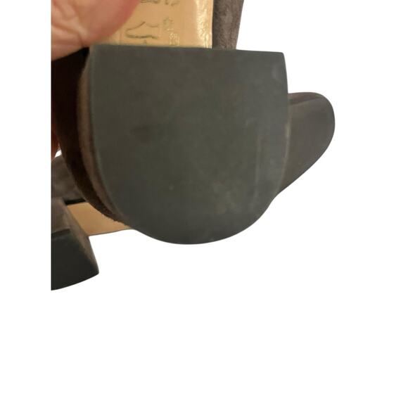 NEW The SELLER Block Heel Pump •37.5/. 7• Brown Suede Round Toe Heel Shoes ITALY - Picture 7 of 9